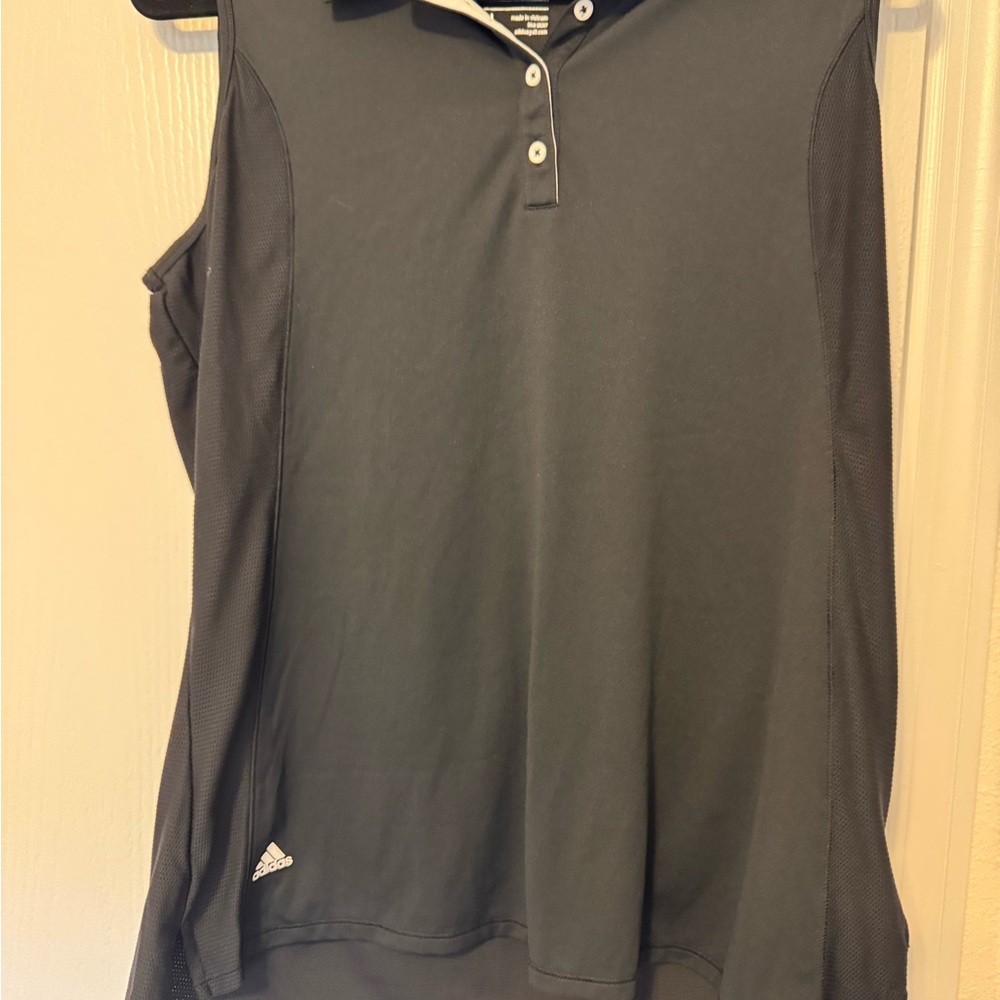 Adidas Women's Black Sleeveless golf Polo Top